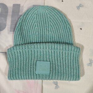 Acne Studios Large Logo Grey-Blue Beanie